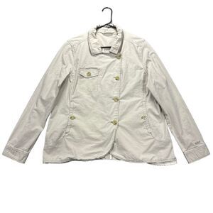Woolrich Safari Shacket‎ Womens XL Khaki Utility Pockets Lightweight Stretch